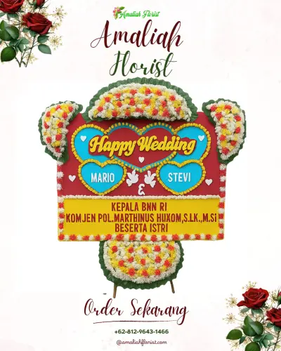 Karangan Papan Bunga Pernikahan di Selok Awar - Awar
